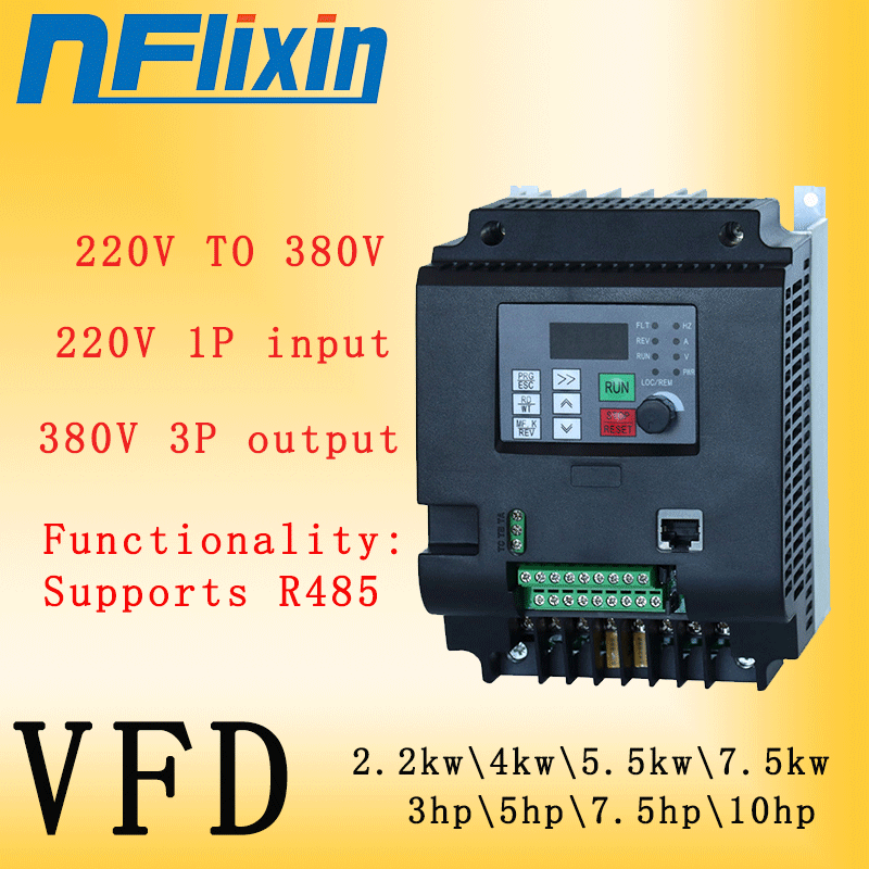 Vfd 2.2Kw Single Phase 220V - Konverter frekuensi VFD 220V fase tunggal/380V