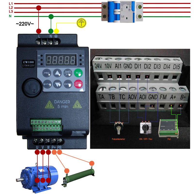 Konverter Drive frekuensi vari - Vfd 0.75Kw Mini Inverter ulasan dan harga