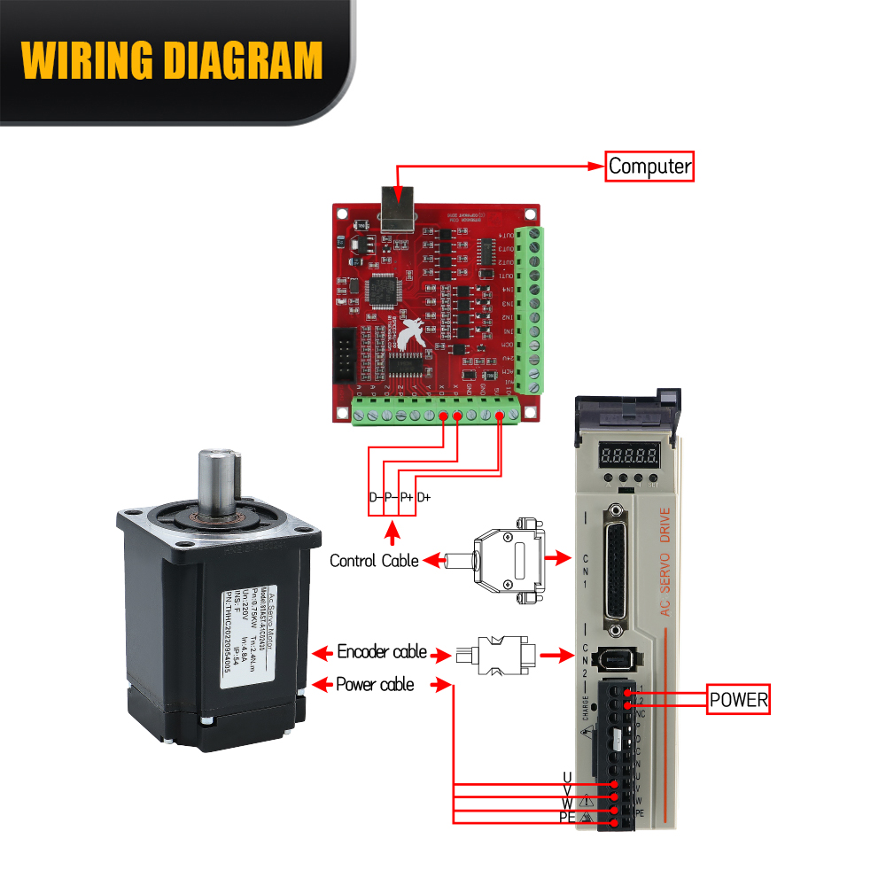 Motor Servo T3D Multi-turn abs - Servo Motor 400W With Driver ulasan dan harga