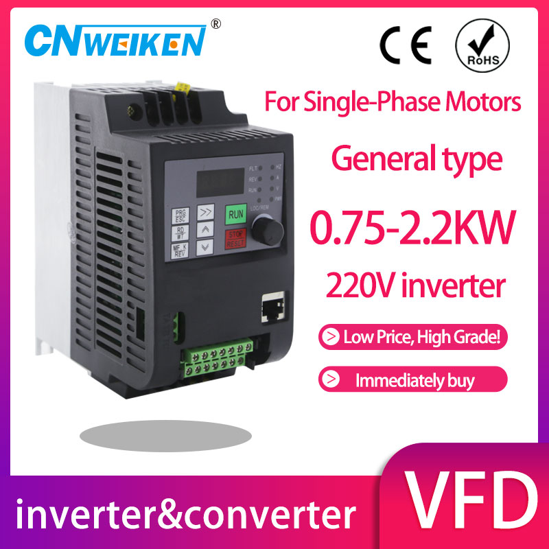 CNWeiKen-1.5KW/2.2KW 220V Inpu - Vfd 2.2Kw Single Phase 220V ulasan dan harga