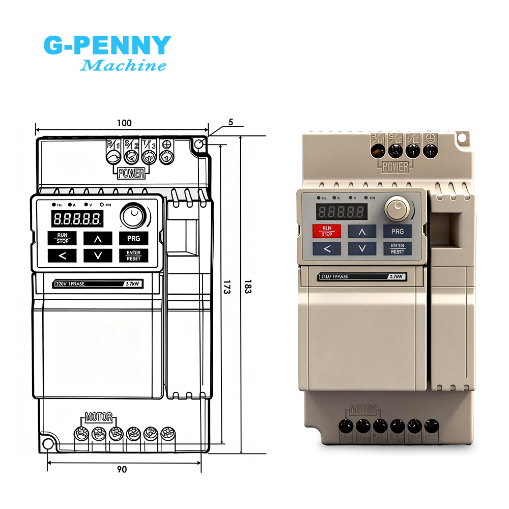 G-Penny 3.7kw ‌   Inverter Vek - Variable Frequency Drive 3 Phase 380V ulasan dan harga