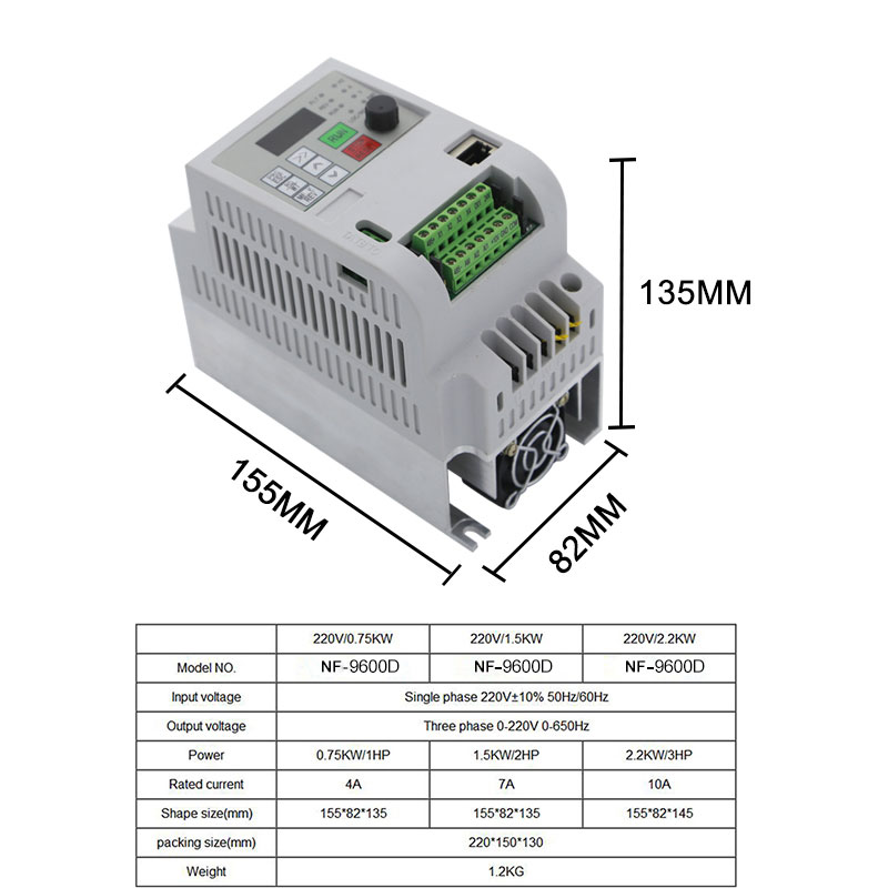 220V VFD 1.5kw 2.2kw Input Fas - Vfd 2.2Kw Single Phase 220V ulasan dan harga